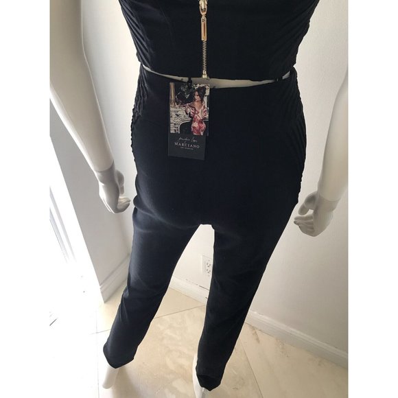 NWT Marciano Womens Roslyn Set 2 Pieces Black Crop Top 2 Pant 0 Jennifer Lopez - Picture 9 of 12